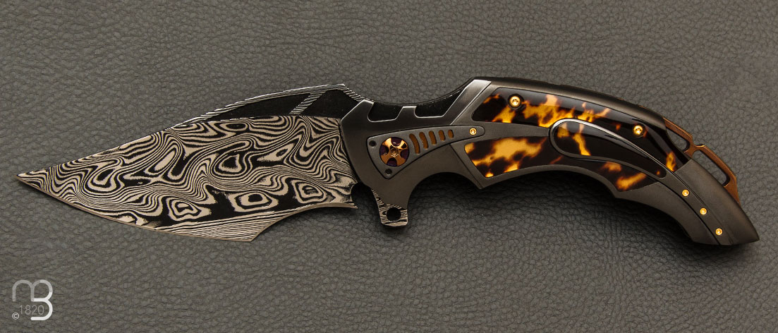 Couteau de collection par Ron Best - Zirconium