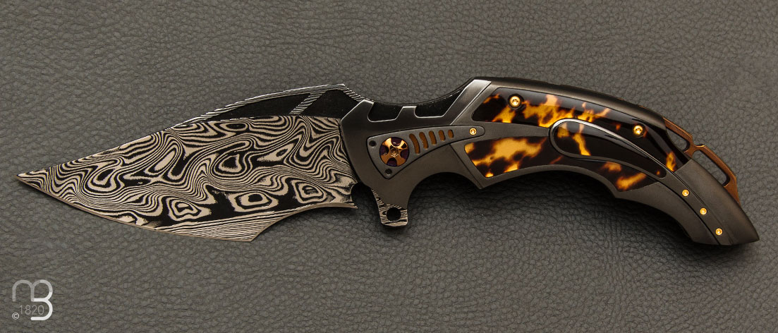 Couteau de collection par Ron Best - Zirconium