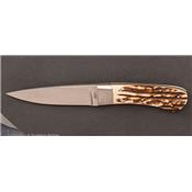 Stag antler hunting fixed-blade knife by Tommy Lee