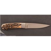 Stag antler hunting fixed-blade knife by Tommy Lee