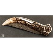 Couteau Mongin Cornillon 12 cm Bois de Cerf - Lame Damas par J. Mongin