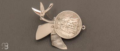   Couteau ancien " onglier 3 pièces " par Eloi Pernet avec monnaie Argent