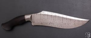 " Integral Chopper " custom knife par Oliver Goldschmidt - African blackwood et damas