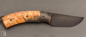    Couteau " 1310 " liner lock de SMZ Flammes de forge - Loupe d'érable Négundo et 80CrV2