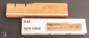   Aiguiseur manuel NEW EDGE de KAI - #2000 / 4000# + cuir - SK-S1
