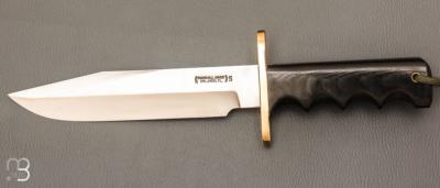 Couteau " Attack N°14 - 7 1/2" par Randall - Micarta noir Finger Grips