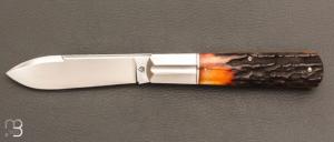    Couteau " Grand Barlow " de Ken Steigerwalt - Amber Stag et RWL34