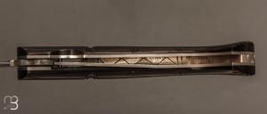   Couteau "1515 Black Inuit" de poche par Manu Laplace - Ebène du Mozambique et lame en 14C28