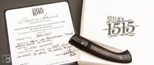   Couteau "1515 Black Inuit" de poche par Manu Laplace - Ebène du Mozambique et lame en 14C28