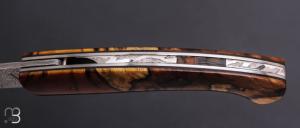   Couteau "1515 collection Globetrotter" par Manu Laplace - Loupe d'érable et lame damas