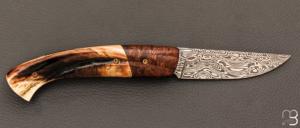  Couteau 1515 collection "Africa" par Manu Laplace - Bois de fer/Phacochère et lame damas