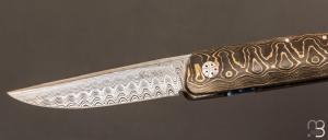  Couteau " 450# " par Des Horn - Fatcarbon "Unigold" et Damasteel