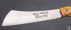     Couteau "Arca Andrea" par Le Fidèle - Bouleau stabilisé et 12C27