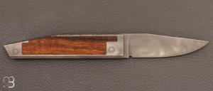 Couteau "  Backbone " Bois de fer et lame en RWL34 par Nicolas Couderc