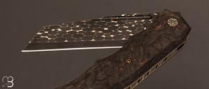 Couteau " Barracuda "  custom par Philippe Ricard - Fatcarbon et lame damas