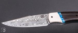 Couteau "Bora Bora" par Lames de l'Ouest - Palmier et Damasteel