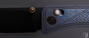   Couteau " Bougie Banter WE24009-1 " WE KNIFE - Blue Titanium et CPM S45VN