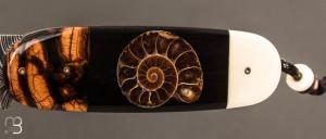 Couteau  "  Bouledogue  " Ammonite et damas de Philippe Ricard
