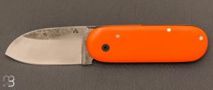  Couteau " Bouledogue Franais " pimontais en G10 orange - Julien Maria