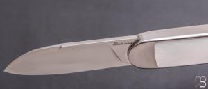    Couteau "Bull'ix" custom de Florent Dall'ava - L'atelier Dall'ava - Nacre blanche et lame en RWL34