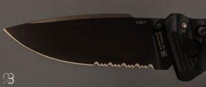 Couteau pliant C.A.C. Serration Armée Française - PA6 FV Noir toxifié
