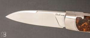   Couteau " Canif dodu " pompe avant custom de Florent Dall'ava - Loupe d'érable stabilisée