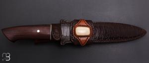    Couteau " Chasse Kriss " de Jean Paul Sire - Cocobolo et Damas