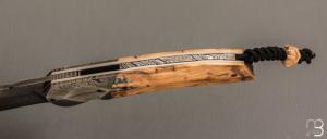   Couteau  " Clint " par Florian Keller - Mammouth et damas plume