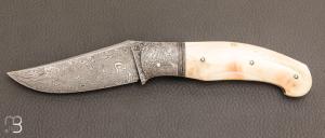   Couteau  "  Corniaud " custom de Jérôme Bellon - Phacochère et damas