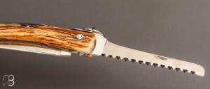   Couteau  de chasse Cornillon 2 pièces 13CM Bois de cerf par J. Mongin