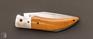 Couteau  " Slipjoint " de collection par Samuel Jugieau - Micarta et 90McV8