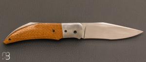 Couteau  " Slipjoint " de collection par Samuel Jugieau - Micarta et 90McV8