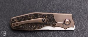    Couteau " Creed " custom framelock par Thierry Savidan - Titane et Fatcarbon