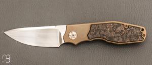  Couteau " Creed " custom framelock par Thierry Savidan - Titane et Fat carbon
