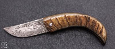   Couteau  "  Curni lame damas " par Alexandre Musso