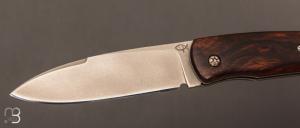   Couteau  "  Donjon " de collection par Éric Parmentier - Bois de fer et Niolox
