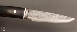   Couteau Droit de collection par Jean Paul Sire - Ébène du Mozambique et Damas multi-barreaux