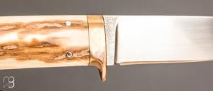   Couteau "Droit custom" par Joël Grandjean - Ivoire de mammouth et RWL34