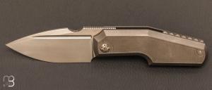 Couteau " Elementak Framelock " de GTKnives - Thomas Gony - Titane  textur et RWL-34