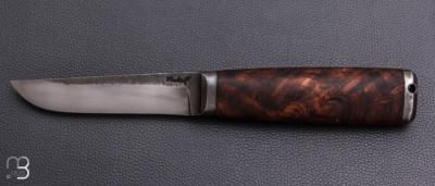   Couteau " F " droit de Frédéric Maschio - Racine de châtaignier