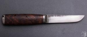 Couteau " F " droit de Frédéric Maschio - Racine de châtaignier