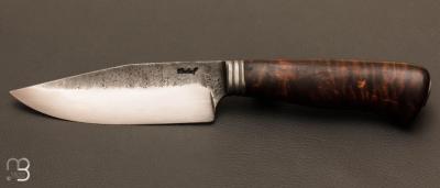 Couteau " F " droit en érable ondé teinté de Frédéric Maschio