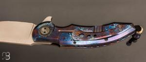   Couteau " FEROX " pliant de Gudy van Poppel - Timascus et N690