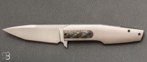   Couteau " Frame lock " custom par Samuel Jugieau - Titane/Carbone et lame en RWL34