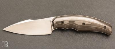  Couteau " Front Flipper custom " pliant par David Lespect - Fibre de carbone et lame RWL34