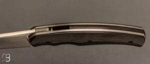  Couteau " Front Flipper custom " pliant par David Lespect - Fibre de carbone et lame RWL34