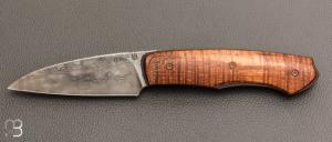   Couteau " Front-flipper custom " par Fabrice Delbart - Forge Celtique - Koa et damas