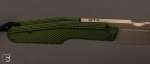 Couteau " Elementak " de GTKnives - Thomas Gony - G10 Neon Green/Black et RWL-34 stonewash