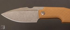 Couteau " Elementak " de GTKnives - Thomas Gony - G10 tan et RWL-34 stonewash