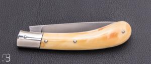    Couteau "HERMINE" custom par Erwan Pincemin - Ivoire de phacochère et N690